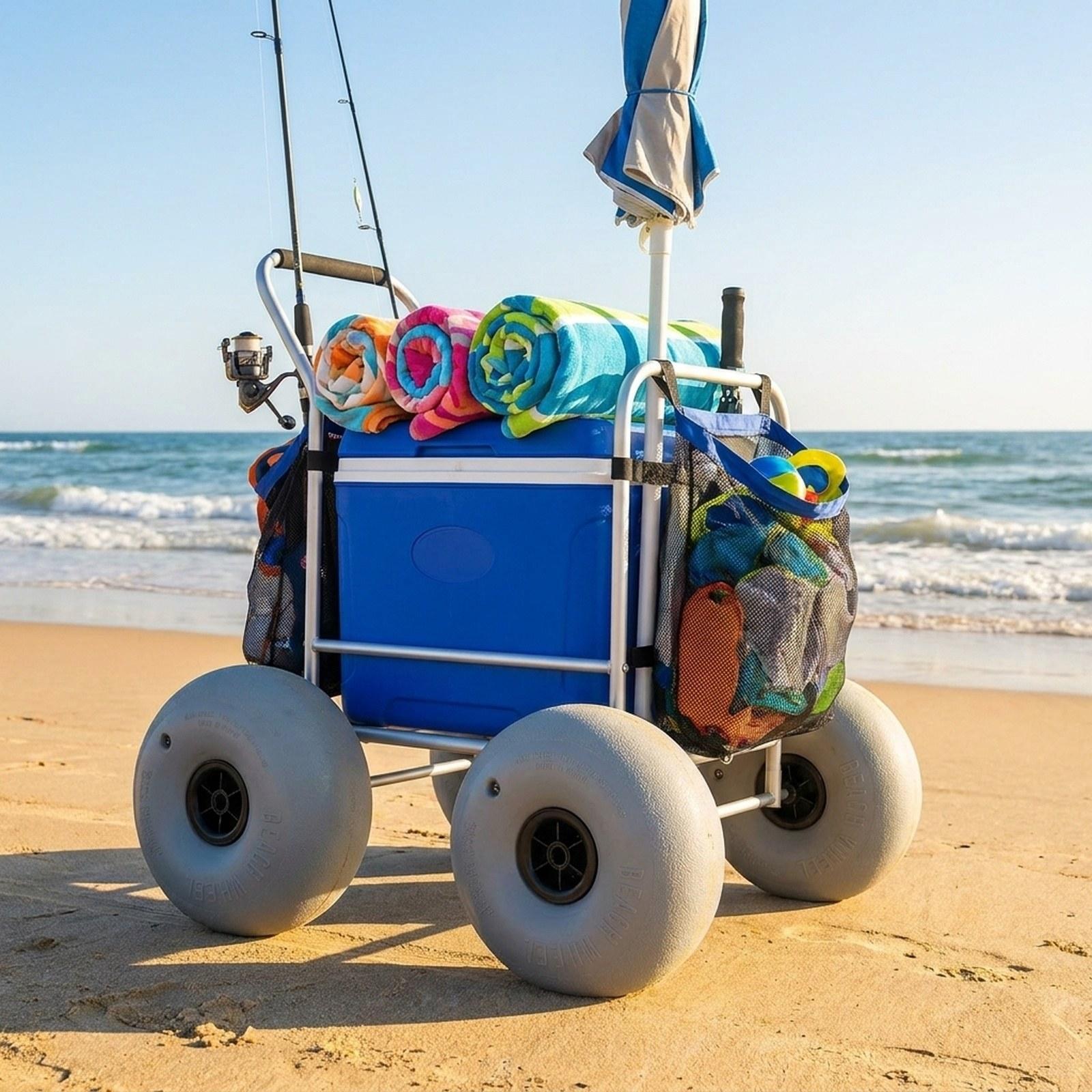 Fishing Kayak Cart - Universal Inflatable Balloon Wheel Sand Cart