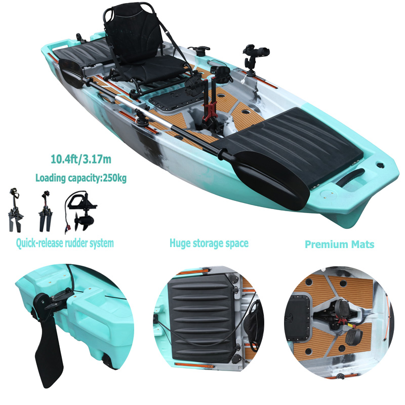 10FT Single Seat LLDPE Sit On  - Fishing Kayak Pedal Drive บทวิจารณ์และราคา