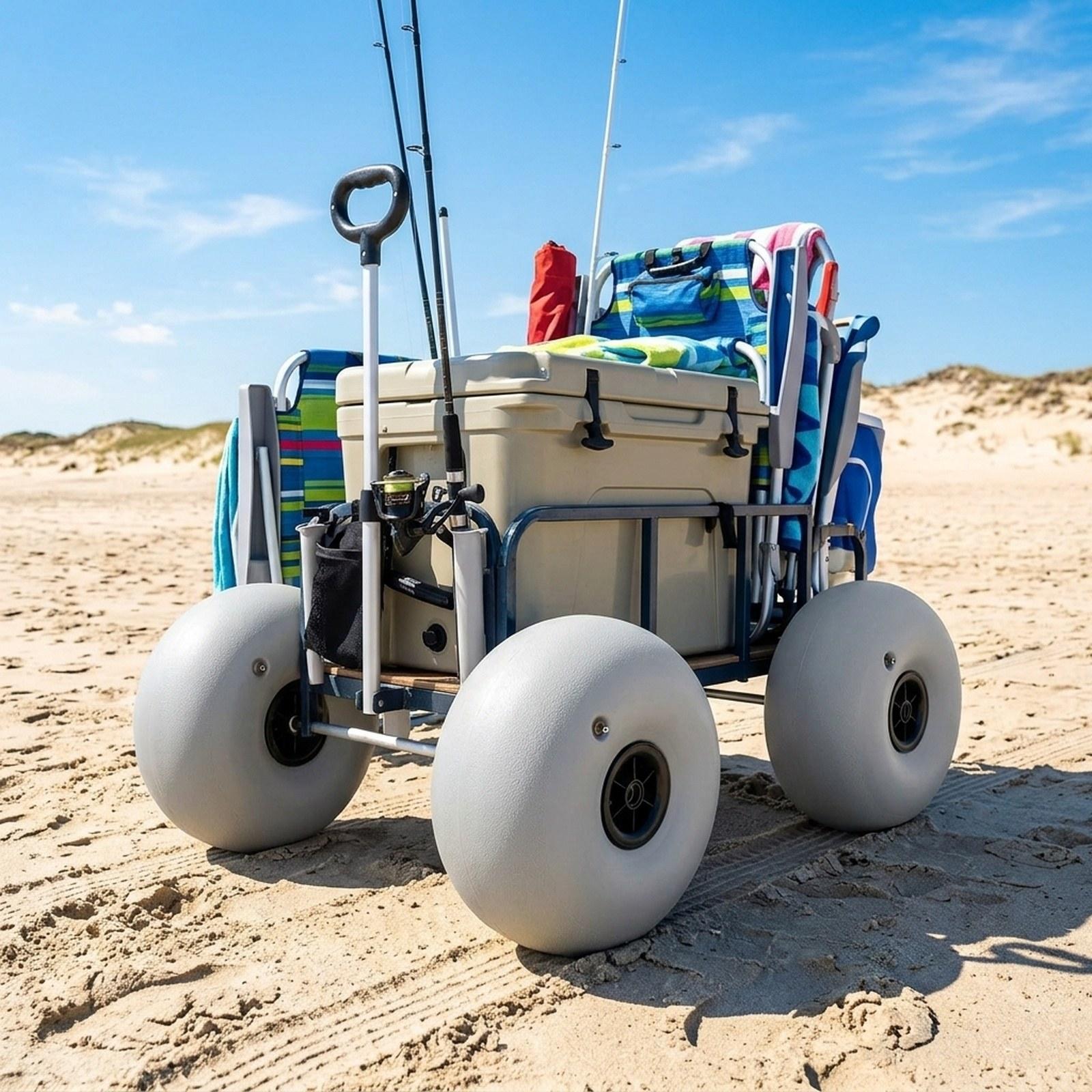 Beach Cart Sand Wheels 16 Inch - Fishing Kayak Cart บทวิจารณ์และราคา